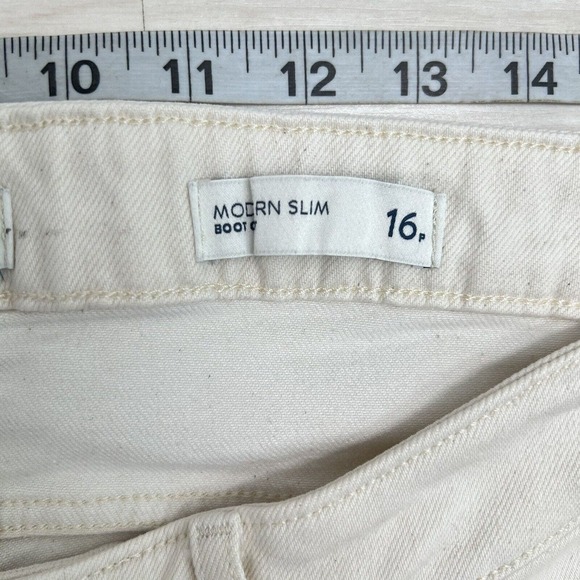 NEW J Jill Denim Jeans Women Size 16 Petite Cream Modern Slim Boot Cut Stretch - Picture 9 of 16
